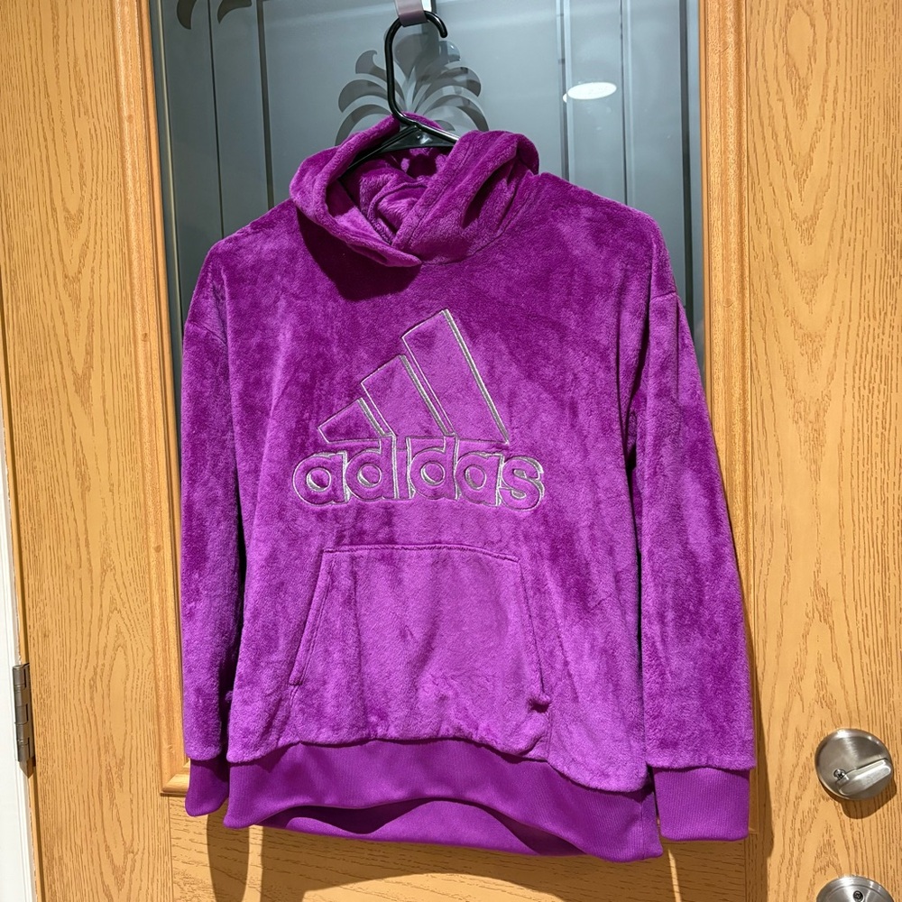 Adidas Kids Plush Purple Hoodie Size Girls XL